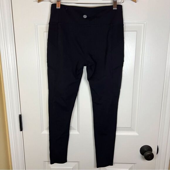 Athleta Womens Skinny Black Yoga Workout Fitness Medium Side Zippered Pockets - Picture 3 of 6